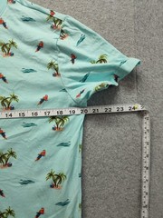 Aeropostale Men T Shirt S Light Blue Tropical Palm Tree Print Short Sleeve Tee