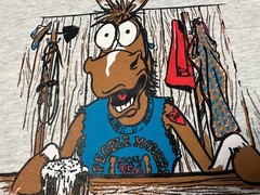 Vintage 1990s 90s Horse Hay Bartender Comic Cartoon Graphic Comedy T-Shirt M NEW