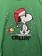 Snoopy And Woodstock /Charlie Brown Christmas T-Shirt Men’s Green XL **(LARGE)