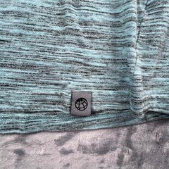 Free Planet T-Shirt Mens L Teal Blue Floral Space Dye Crewneck FT9S74TLB