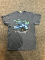 Gildan Heavy Cotton Men’s Gray Tagless Crew Neck Car Graphic T-Shirt Size M