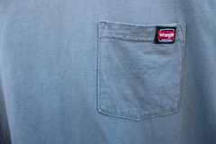 Wrangler Mens XLT 46-48 Cotton Workwear T-Shirt Pocket Logo Dark Gray Crew Neck