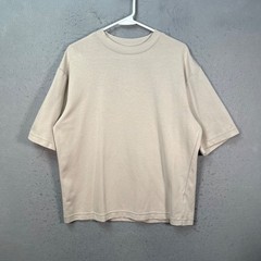 Uniqlo U Beige Airism Mens Size Medium Oversized T-Shirt Cotton Blend