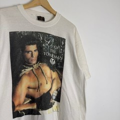 Vintage 90s Topaz Man Romance Novels Tee Shirt White XL Tom of Finland Man