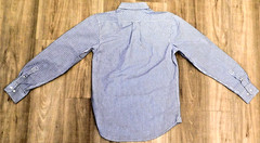 J CAMPBELL 100% Soft Cotton Blue Plaid High Quality Long Sleeve Shirt Size Small