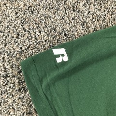 Vintage Russell Athletic Shirt Mens Small Dark Forest Green Henley NuBlend