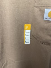Carhartt Men’s Loose Fit Heavyweight Long Sleeve Pocket T-Shirt Brown Taupe L