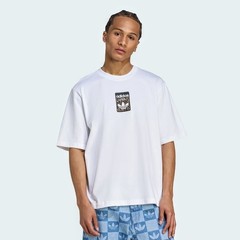 Adidas L Men’s T Shirt White Oversized Retro Leopard Trefoil Graphic Cotton NWT