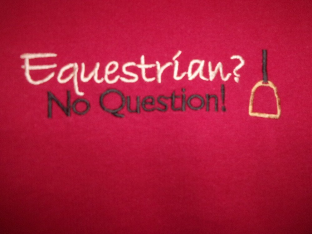 EQUESTRIAN red L t shirt