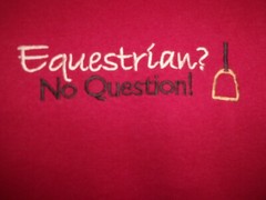 EQUESTRIAN red L t shirt