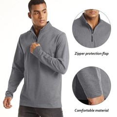 Mens Athletic Shirts Long Sleeve 1/4 Zip Lightweight Fleece Golf Active Pullover