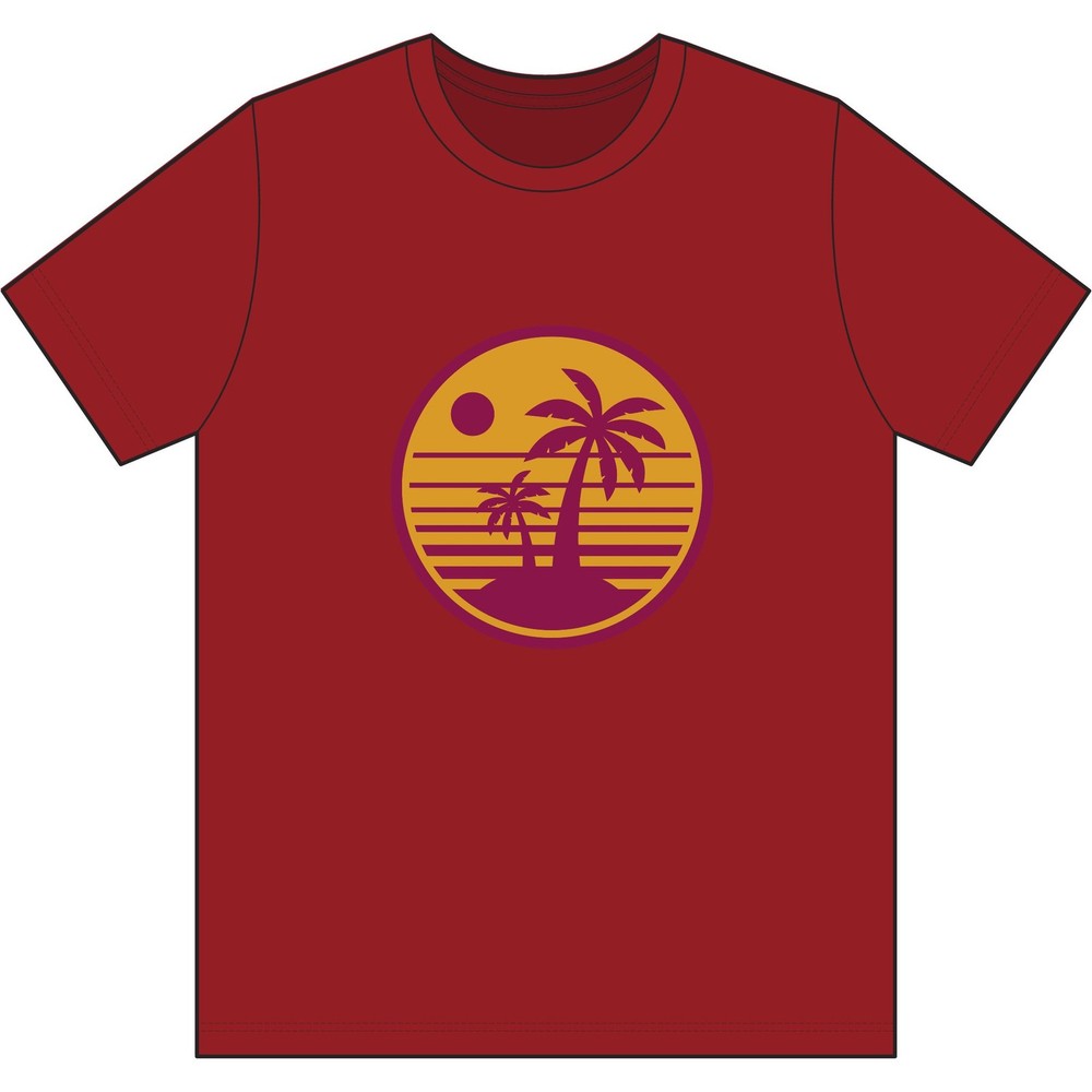 Retro Sunset Palm Tree Tee | Tropical Island Graphic
