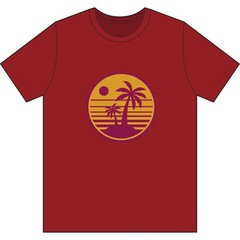 Retro Sunset Palm Tree Tee | Tropical Island Graphic
