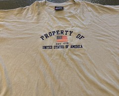 Old Varsity Brand Men’s Beige Property Of The USA Flag Graphic Tee XL
