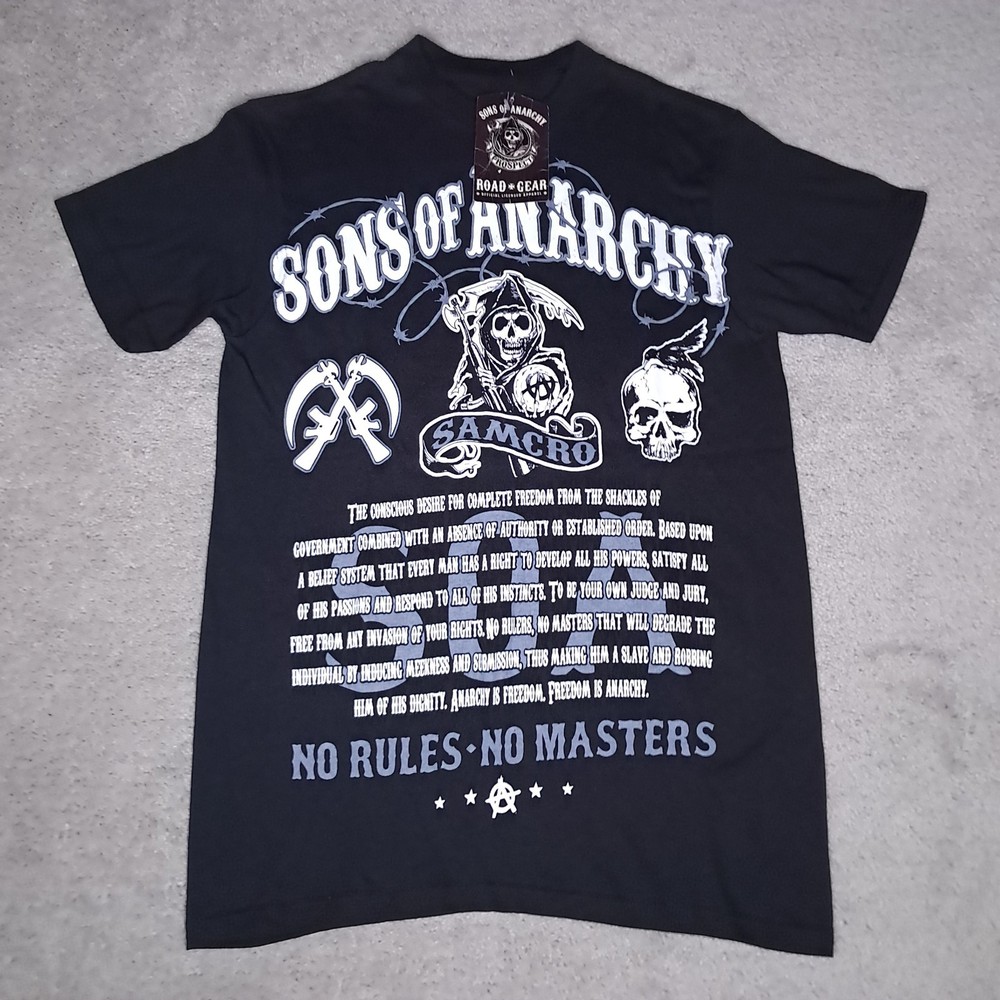 Y2k Sons Of Anarchy SOA T-shirt Mens Small “No Rules No Masters” Samcro Reaper