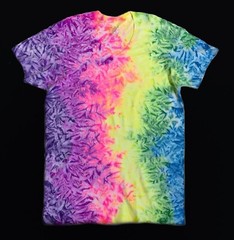*New* 3XL & 4XL Handmade Rainbow White Cruncht Crinkle Tie Dye, Short Sleeve