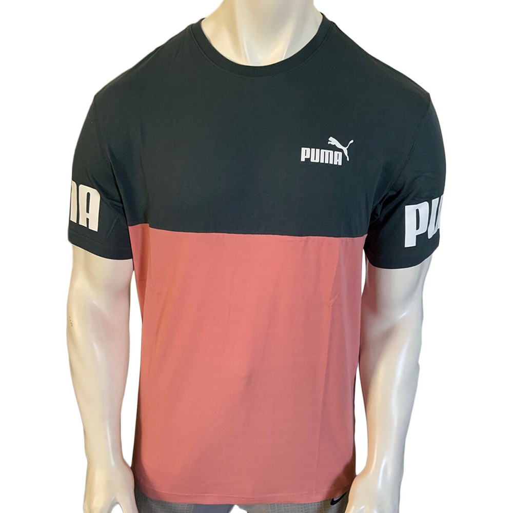 NWT PUMA MSRP $42.99 POWER MEN DARK SLATE ROSETTE CREW NECK SHORT SLEEVE T-SHIRT
