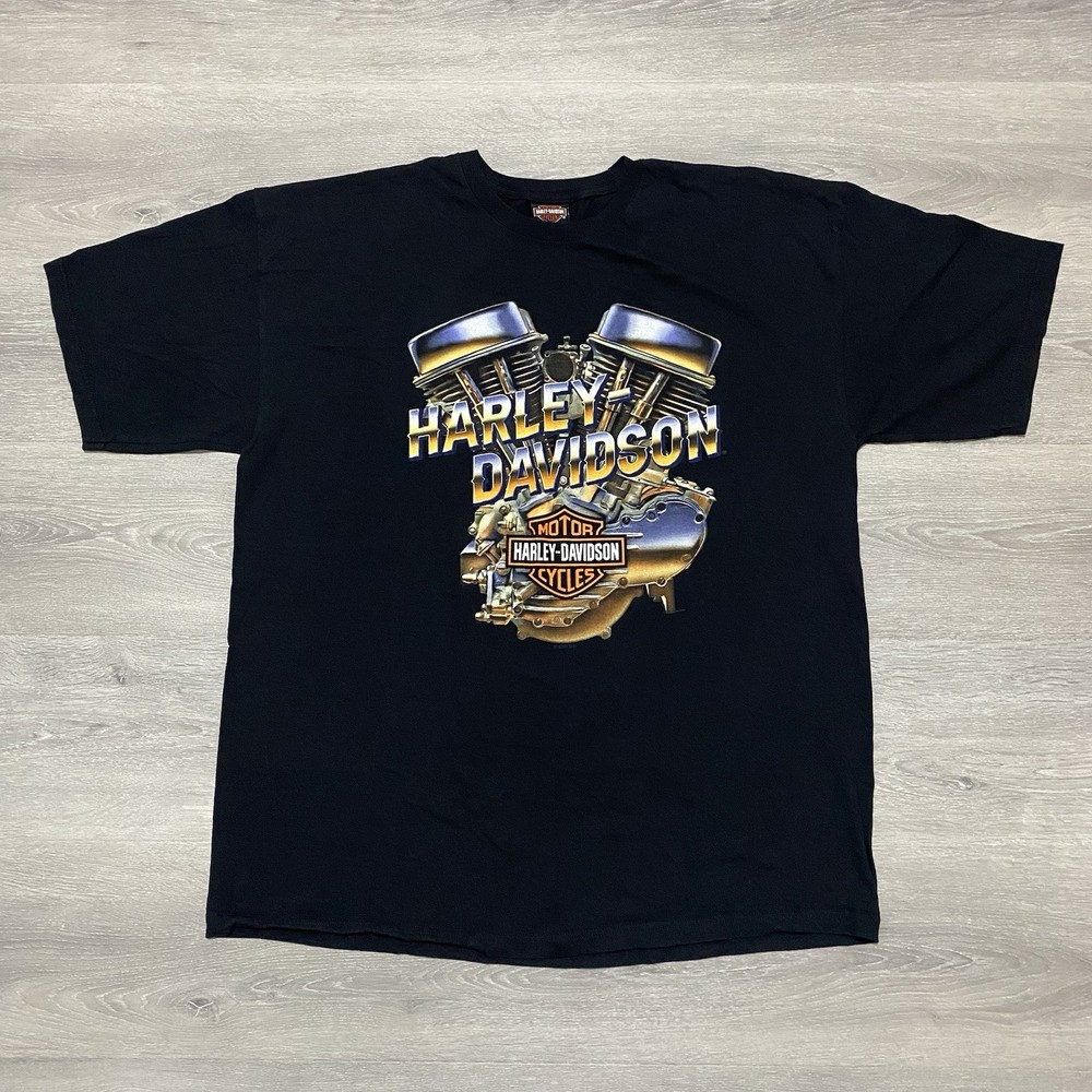 Harley Davidson T-Shirt XXL Mens Double Sided Black Shirt 2XL Perth Australia