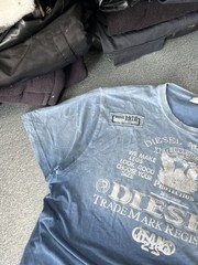 Diesel Sleeveless T-Shirt Men XL Blue Graphic Logo Distressed Cotton