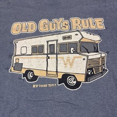 OLD GUYS RULE Shirt RV There Yet? Winnebago Fun Dad Distressed Travel Mens XL
