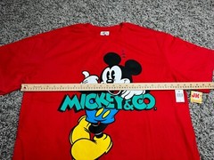 NEW Disney Parks Shirt Adult XL Red Mickey Mouse And Co Mens Blue Yellow Parks