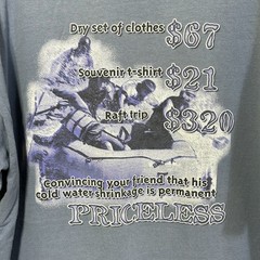 Vintage White Water Rafting Distressed Priceless T-Shirt West Virginia Shrinkage