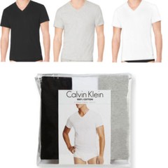 New 3 Pack CLASSIC FIT Calvin Klein Mens V Neck Crew Neck T Shirt Tee