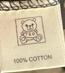 Teddy Fresh Graphic T-Shirt Stitched Button Eye Bear Men’s Medium Black