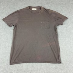M. SINGER Shirt Mens Medium Brown Pocket Crewneck Cotton Tee Made In USA
