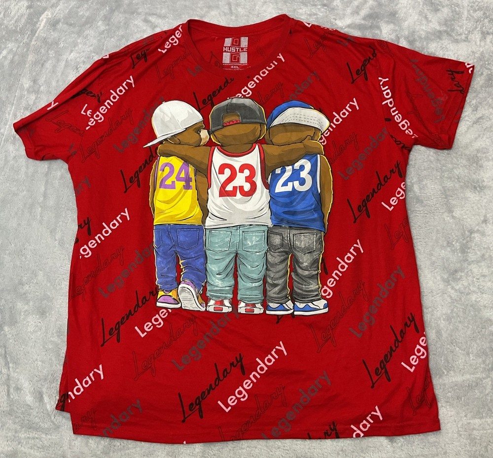 Michael Jordan Kobe Bryant LeBron James OG Hustle Red T-shirt Basketball 4XL