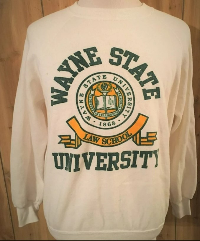 Vintage 90s Wayne State University Detroit Michigan Sweatshirt, Wayne State Shir