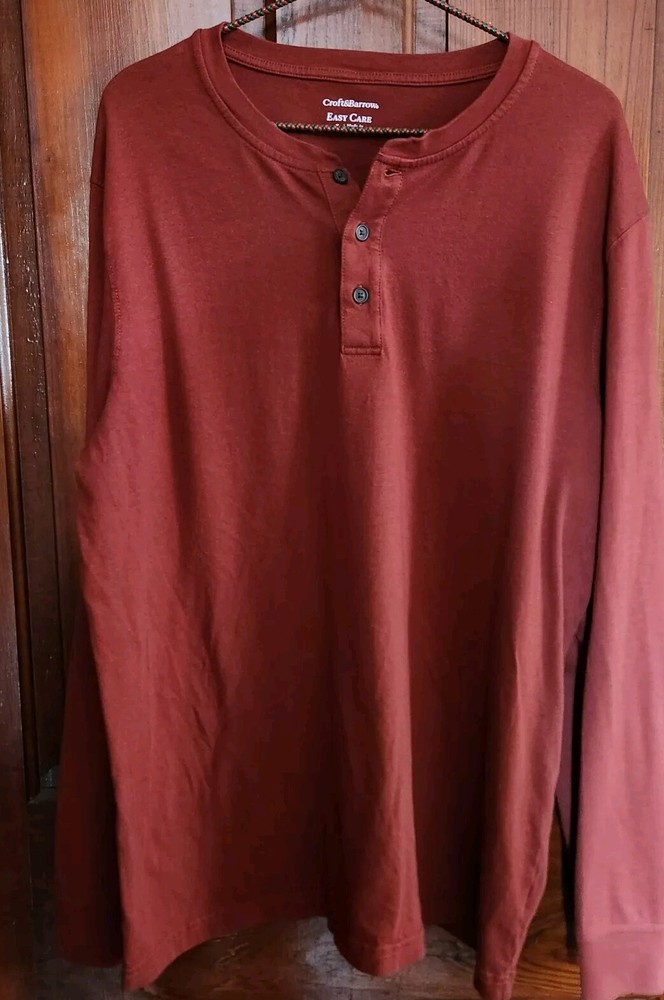 Croft & Barrow Long Sleeve Shirt Mens Large Easy Care Casual Top