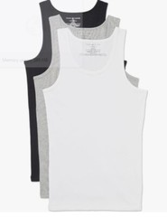 3 TOMMY HILFIGER COTTON BLACK GRAY WHITE RIBBED TANK TOP S M L XL XXL T-SHIRTS