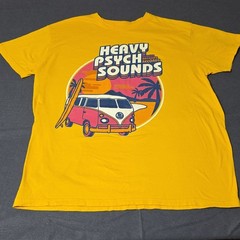 B&C Collection Men’s Yellow Graphic Logo Short Sleeve Crew Neck T-Shirt XL