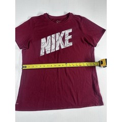 Nike Dri-Fit Graphic T-Shirt XL Maroon Burgundy Mens Short Sleeve Athletic Tee