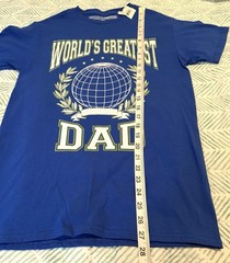 NWT BROOKLYN VERTICAL-Men’s T-Shirt Size Small- “World’s Greatest DAD” Blue-FF