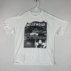 Retro Universal Studios Hollywood T-shirt Mens 2XL White Short Sleeve Graphic