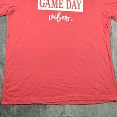 Game Day Vibes T-Shirt Adult XL Baseball Sports Game League Red Heather Text Tee