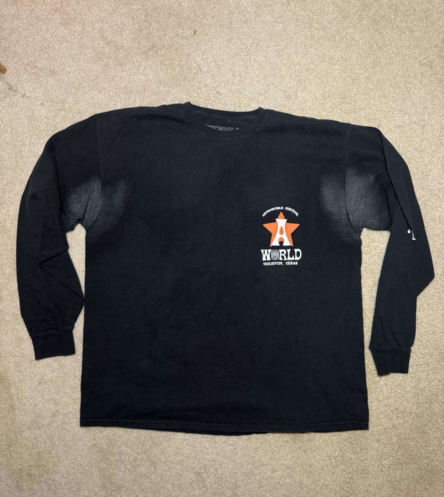 Travis Scott Astroworld Festival Merch Long Sleeve T-Shirt Size L