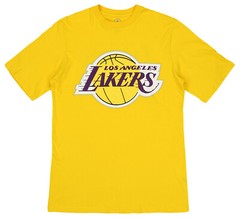 FISLL NBA Men’s Los Angeles Lakers Team Color, Name and Logo Premium T-Shirt