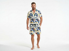 Men’s Hawaiian Shirt & Shorts Set – Tropical 2-Piece Summer Outfit