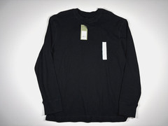 Goodfellow Thermal Shirt Men L Black Waffle Knit Crew Neck NWT Casual Layer