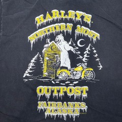 Harley-Davidson Northern Most Outpost Fairbanks Alaska Black T-Shirt Large VTG