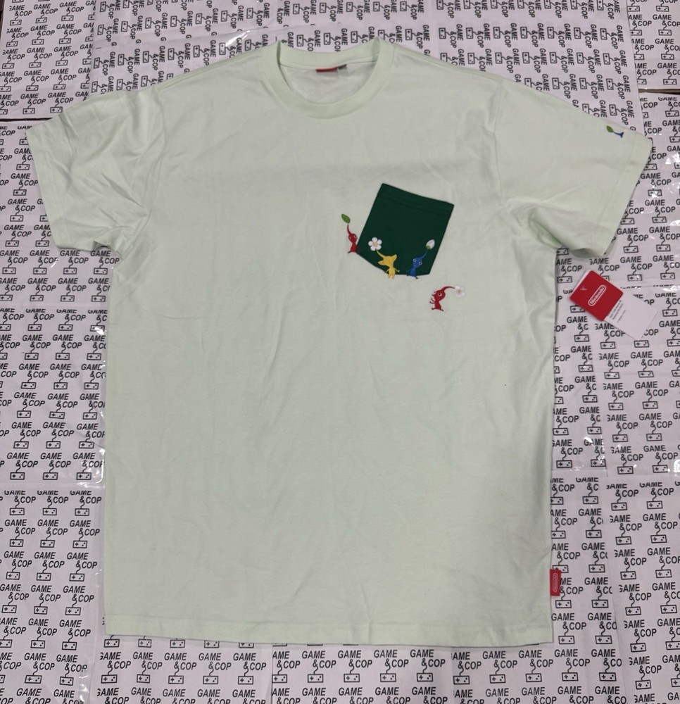 Nintendo NY Pikmin Collection Offset Pocket T-Shirt NWT Red Yellow Blue Olimar