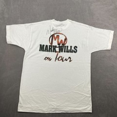 Vintage Fruit Of The Loom T Shirt Mens XL White Cotton Delta Mark Wills On Tour