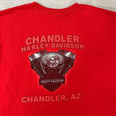 Harley Davidson Mens L Shirt Chandler Arizona Red V-Twin Pocket 100% Cotton USA