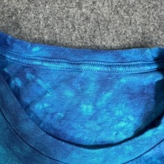 Mens Blue Tie Dye Pura Vida Costa Rica Iguana Graphic T-Shirt. No Size Tag.