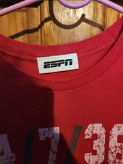 ESPN Shirt Mens XLarge Red 24/7/365 Graphic Tee Sports Classic Logo Cotton Top