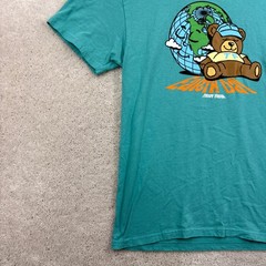Teddy Fresh T Shirt Adult Size Medium Blue Short Sleeve Earth Day Cotton Graphic