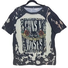 Guns N Roses Black Bleach Wash Graphic Tee Size L Appetite for Destruction Band